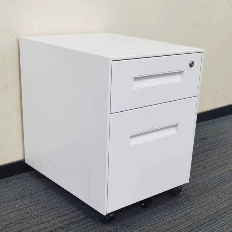 二手员工推柜_办公桌下移动活动柜员工办公桌下储物推柜